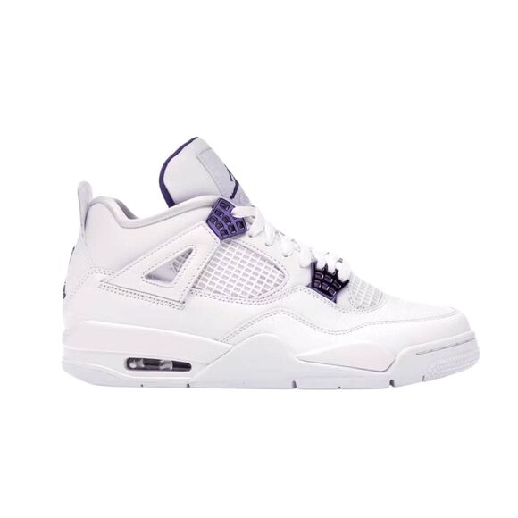 NIKE Air Jordan 4 Retro 'Metallic Purple' Sneakers Size 10